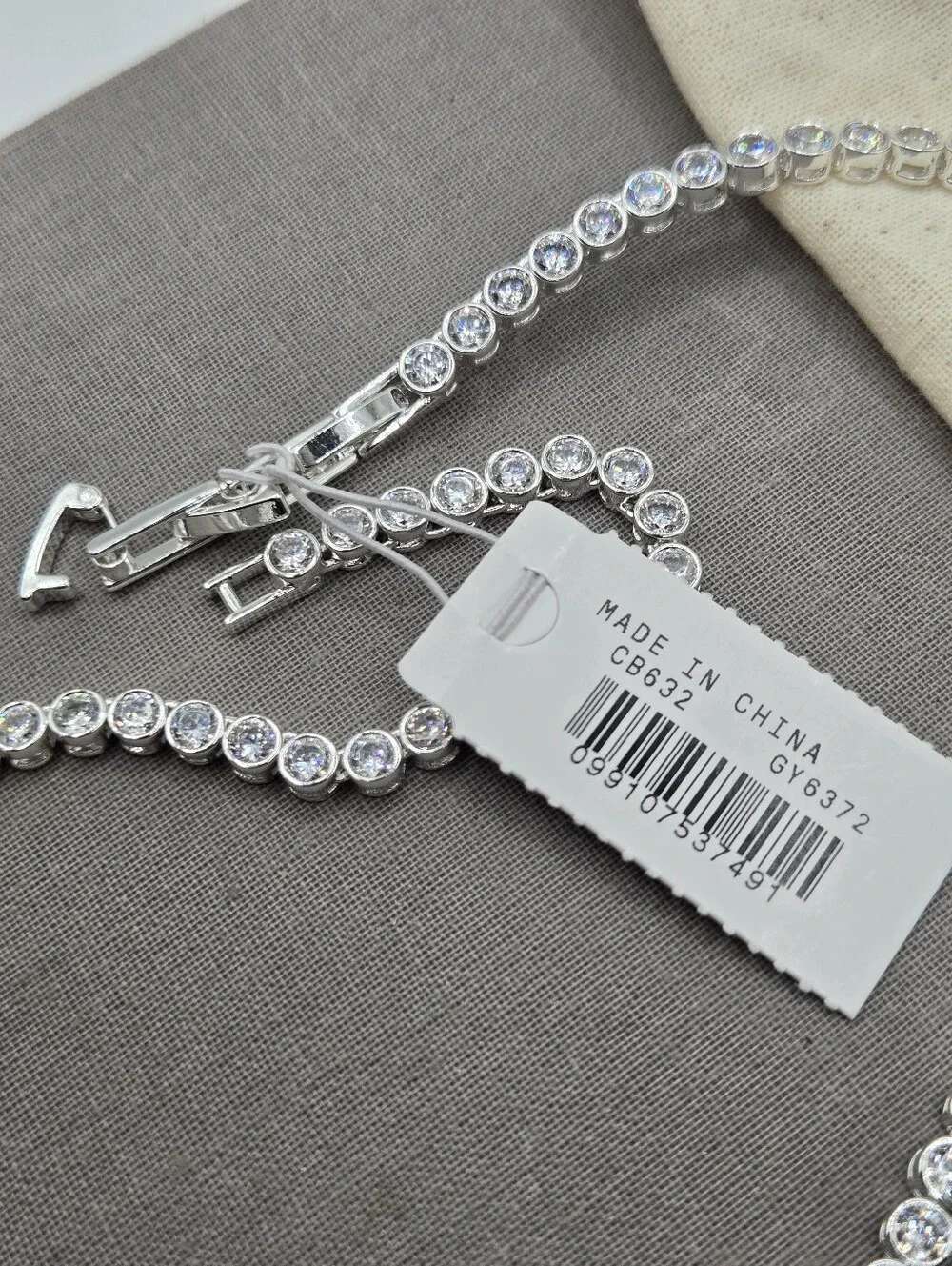 J. Crew Round Cubic Zirconia Bezel-Set Tennis Choker Necklace 16
